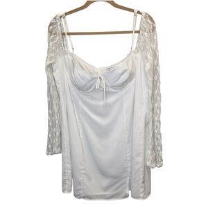 Princess Poly Women's 16 Ashwood Lace Sleeve White Mini Dress